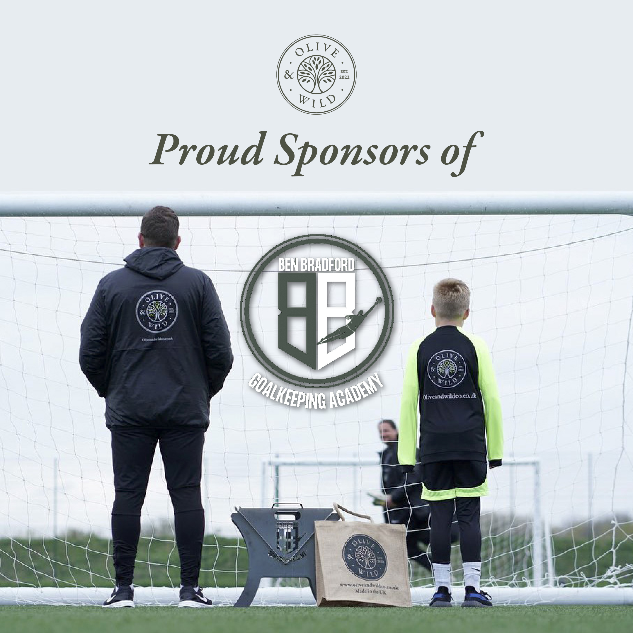 Olive & Wild Sponsor Ben Bradford Goalkeeping Academy Essex